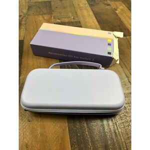 Purple Accessories Kit for Switch 2 Carrying Case Screen Protector Stickers